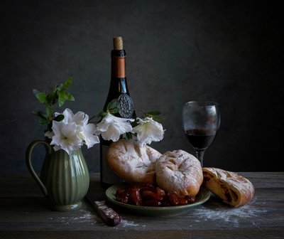 Vin et pain rustiques - Fangping Zhou