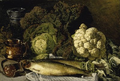 Nature morte aux légumes et au poisson - Fanny Churberg