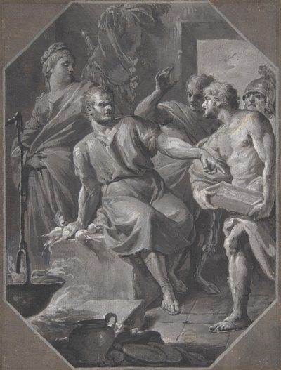 Manius Curius Dentatus refusant les présents des ambassadeurs samnites, 1732-92 - Fedele Fischetti