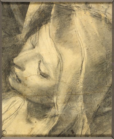 Tête de la Vierge en pâmoison : Étude pour la déposition (recot) Base de la colonne (verso) - Federico Barocci