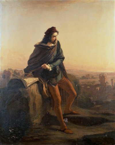 Cola di Rienzo contemplant les ruines depuis les hauteurs de Rome - Federico Faruffini