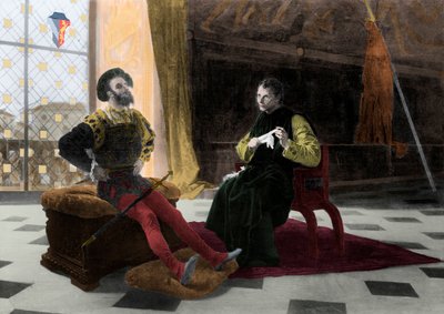 Machiavel et Borgia - Première entrevue de Machiavel - Federico Faruffini