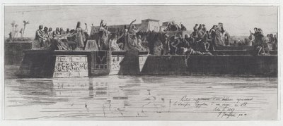 Partie supérieure d’un tableau représentant le sacrifice égyptien d’une vierge au Nil - Federico Faruffini