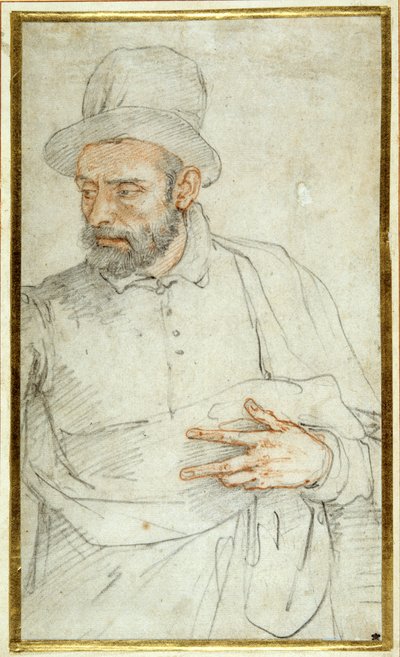 Un homme barbu, mi-long, habillé pour la rue - Federico Zuccaro