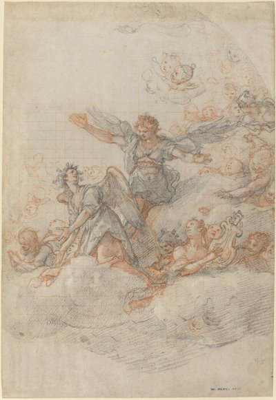 Anges et putti dans les nuages - Federico Zuccaro