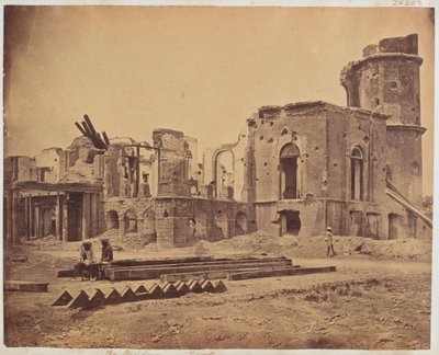 La façade de la Résidence, Lucknow, 1858 - Felice Beato