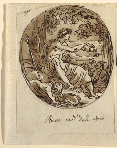 Bacchus, conception pour plafond voûté, Sala dei Legislatori, Palazzo Conti-Sinibaldi, Faenza - Felice Giani