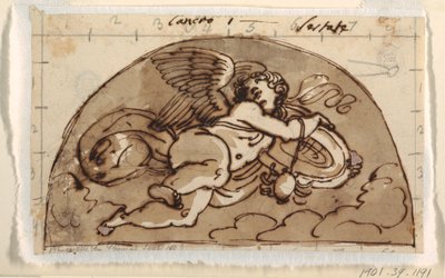 Cancer, Lunette pour plafond, Sala Ottagonale, Palazzo Milzetti, Faenza - Felice Giani