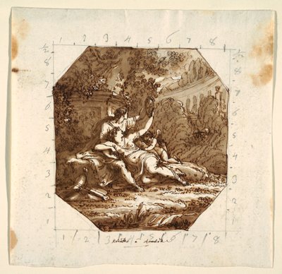 Conception de Plafond avec Rinaldo et Armida, Palazzo Milzetti, Faenza - Felice Giani
