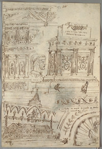 Étude décorative ; Verso : Études anatomiques de têtes - Felice Giani