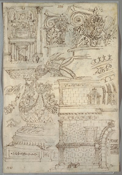 Étude décorative; Verso: Étude anatomique - Felice Giani