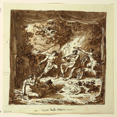 Projet pour rideau de scène : Apollon et Marsyas, Palazzo Conti-Sinibaldi, Faenza - Felice Giani