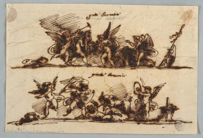 Conception pour deux frises avec putti - Felice Giani