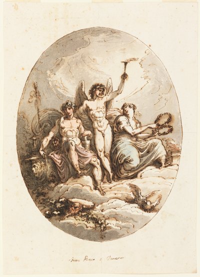 Modèle de décoration murale ou de plafond avec Bacchus, Hymen et Vénus - Felice Giani