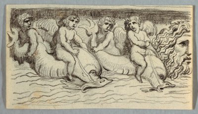 Frise avec dauphins et putto - Felice Giani