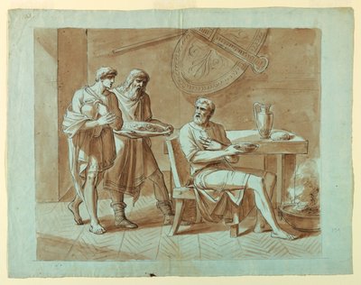 Homme au souper avec des assistants - Felice Giani
