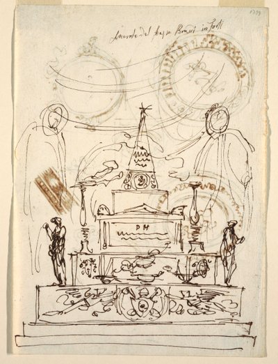 Projet pour un catafalque pour le service funèbre du Pape Pie VI à Forli - Felice Giani