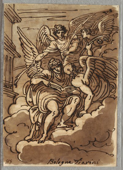 Saint Paul dans les nuages avec des anges et des palmes - Felice Giani