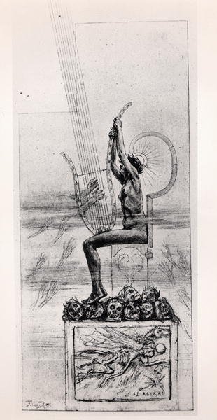 La Grande Lyre, frontispice des Poèmes de Stéphane Mallarmé (1842-98) - Félicien Rops