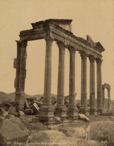 Colonnade et vestiges du temple à Palmyre, Syrie - Félix Bonfils
