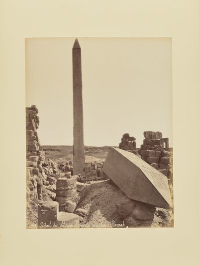 Détail des obélisques et cour des cariatides - Karnak - Félix Bonfils