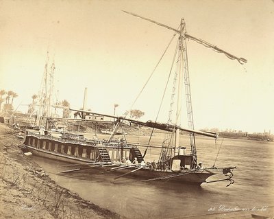 Bateau égyptien sur le Nil, en Égypte - Félix Bonfils