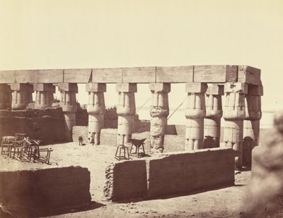 Temple de Louksour. Vue generale des colonnades du milieu [Thebes] - Félix Bonfils