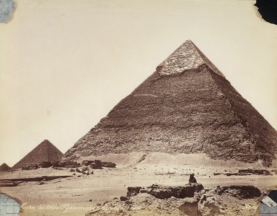Les trois pyramides : Khéops, Khéphren et Mykérinos, à la nécropole de Gizeh, Égypte - Félix Bonfils