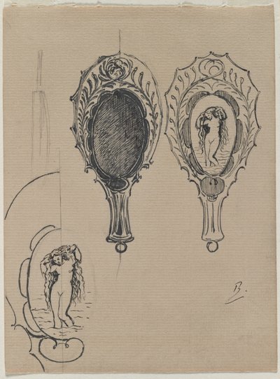 Conception pour un miroir à main, vers 1900-1902 - Felix Bracquemond