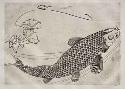 Service de table Rousseau : Grand poisson dans un style japonais n° 19, 1866 - Felix Bracquemond
