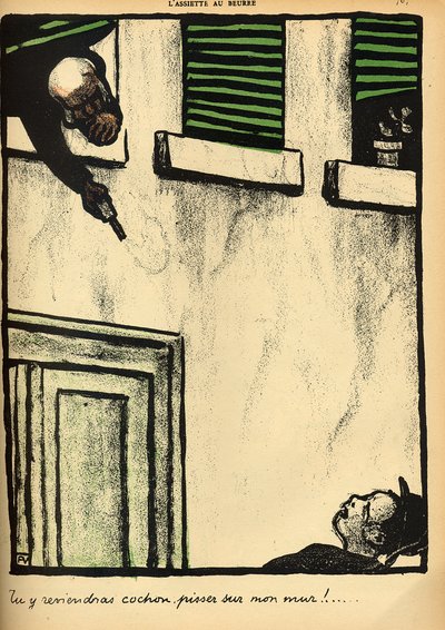 Un bourgeois tire de sa fenêtre sur un passant, de 