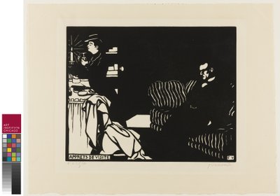 Se préparer pour une visite, planche huit des Intimités, 1898 - Felix Edouard Vallotton