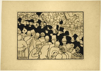 Défilé dans les rues en file indienne - Felix Edouard Vallotton