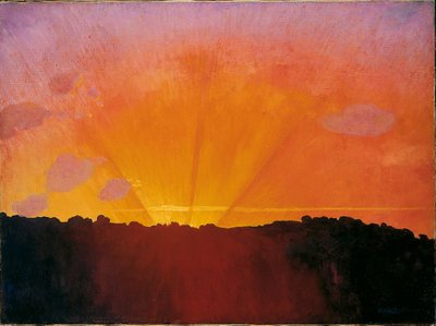 Coucher de soleil, ciel orange - Felix Edouard Vallotton