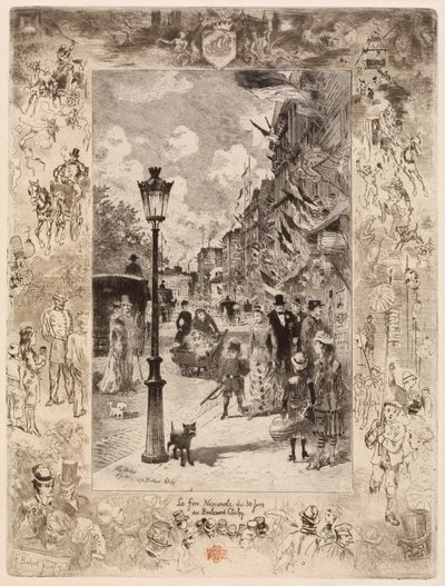 La Fête nationale au Boulevard Clichy - Felix Hilaire Buhot