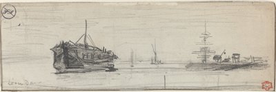 Expédition dans le port de Londres [recto], vers 1884 - Felix Hilaire Buhot