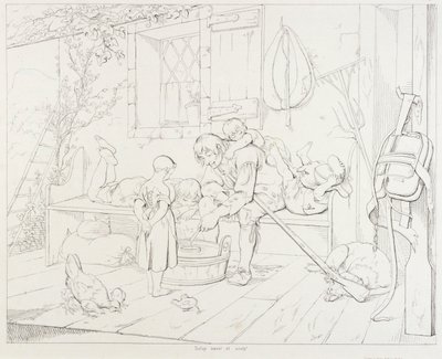 (Rip Van Winkle, illustration) Rip amusant les enfants - Felix Octavius Carr Darley