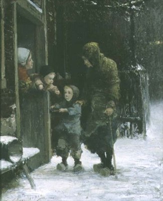 Vieille femme et jeune garçon mendiant - Ferdinand Carl Sierich