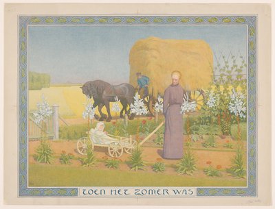 Femme avec enfant dans une charrette - Ferdinand Hart Nibbrig (signed by artist)