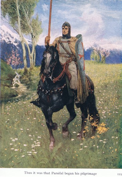 Ainsi Parsifal commença son pèlerinage, illustration de The Stories of Wagner