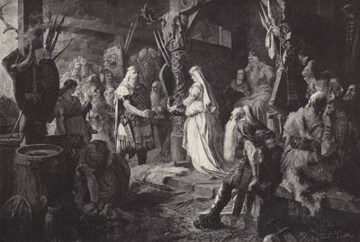 Frithjof dans la salle du roi Ring - Ferdinand Leeke