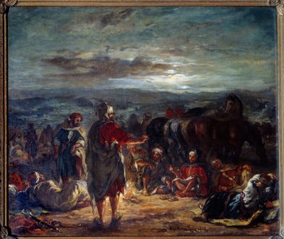 Camp arabe la nuit - Ferdinand Victor Eugene Delacroix