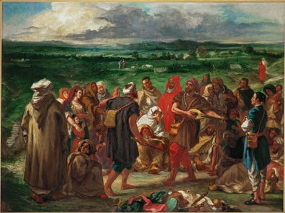 Comédiens arabes (peinture sur toile) - Ferdinand Victor Eugene Delacroix