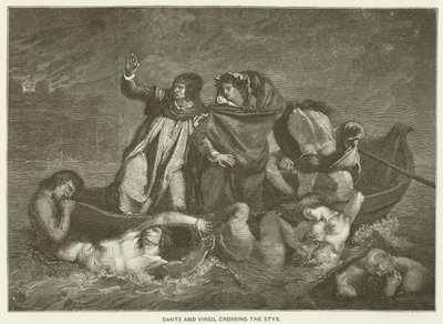 Dante et Virgile traversant le Styx - Ferdinand Victor Eugene Delacroix