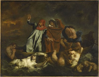 Dante et Virgile en enfer. La Barque de Dante, 1822 - Ferdinand Victor Eugene Delacroix