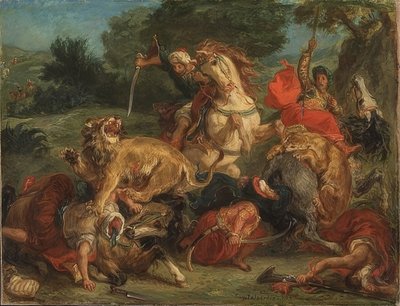La chasse aux lions - Ferdinand Victor Eugene Delacroix