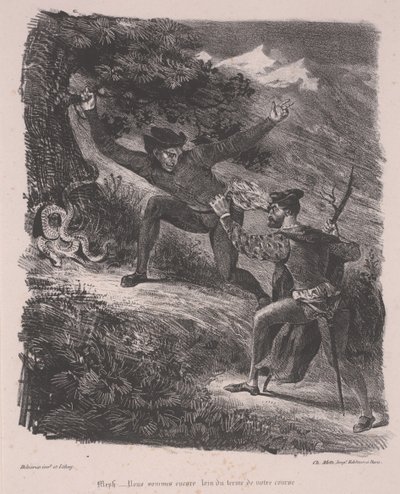 Faust et Méphistophélès dans les montagnes du Harz - Ferdinand Victor Eugene Delacroix