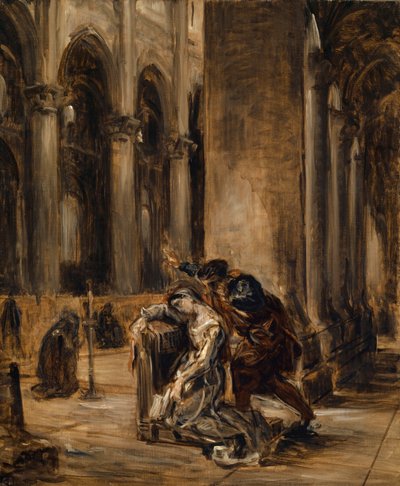 Gretchen dans la cathédrale - Ferdinand Victor Eugene Delacroix