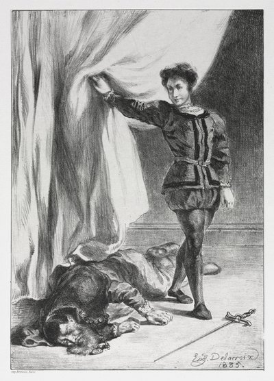 Hamlet et le cadavre de Polonius, 1835 - Ferdinand Victor Eugene Delacroix