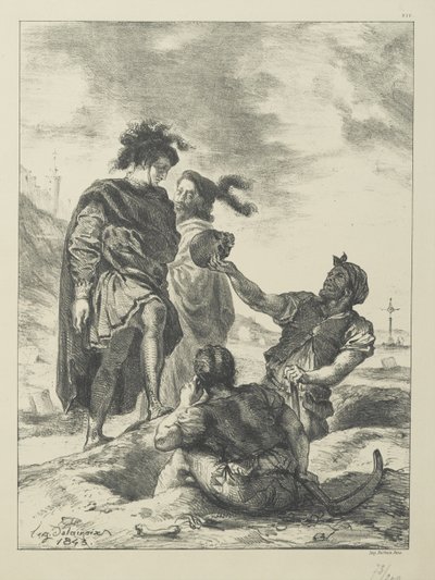 Hamlet et Horatio devant les fossoyeurs - Ferdinand Victor Eugene Delacroix